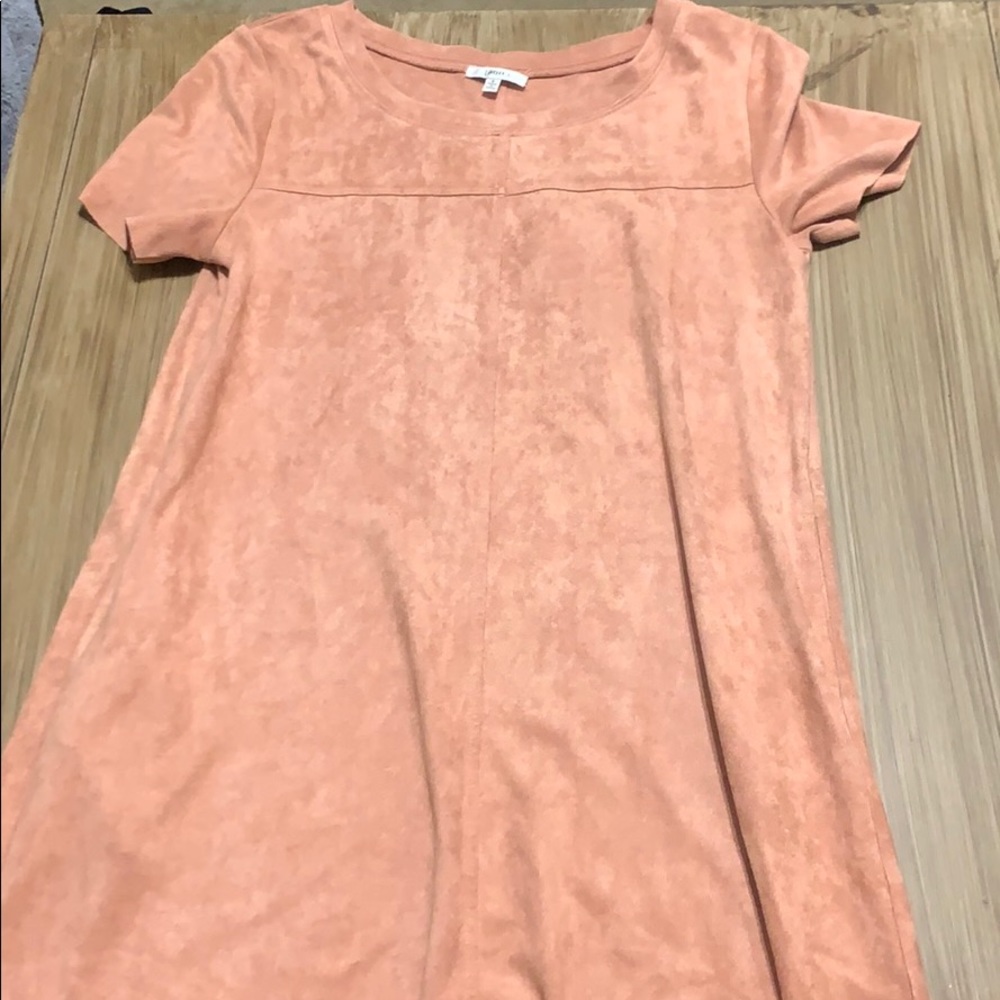 suede t shirt dress